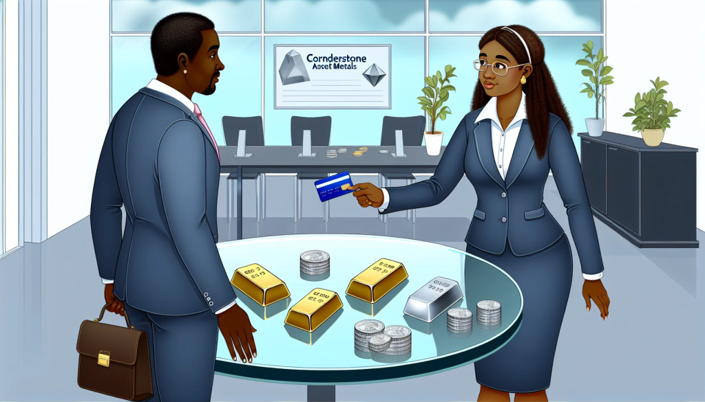Investor purchasing precious metals with guidance