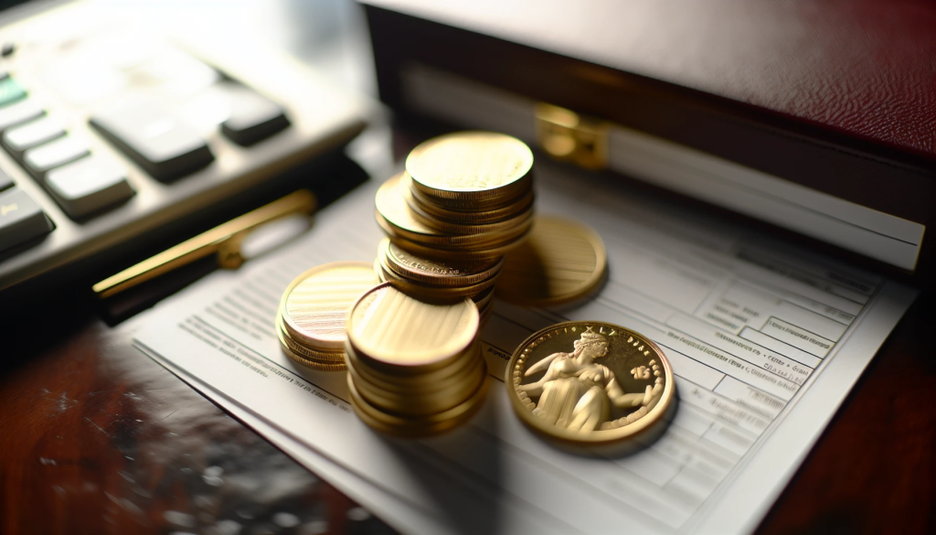 Tax forms and gold coins